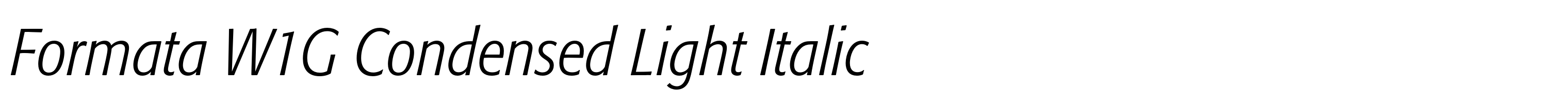 Formata W1G Condensed Light Italic